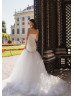 Heavily Beaded Ivory Tulle Corset Back Wedding Dress